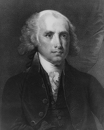 1787年的麦迪逊。这位瘦小、孱弱、害羞的政治家在36岁时尚未婚配，但却把握住了政治的律动。