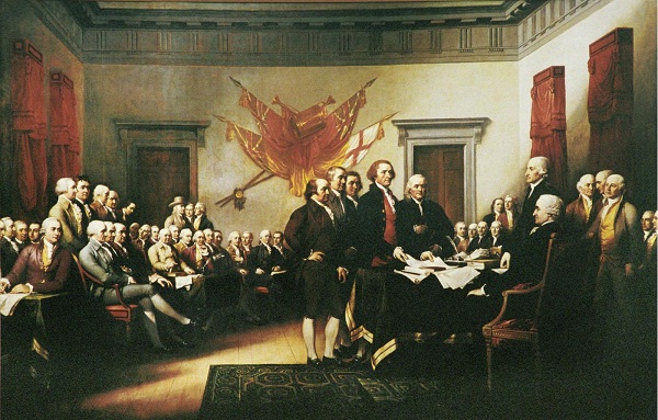 费城制宪会议的全景。费城会议是一时间伟大人物的风云际会，但也缺了其时分别出使英法的亚当斯和杰斐逊。